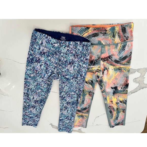 Athleta Girl Other - Athleta Girl Simone Biles Activewear Leggings Kids Size 10 12 Abstract Print